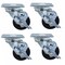 Bk Resources 3-inch Plate Casters, Hard Rubber Wheels, Top Lock Brake, 300lb Capacity, 4PK 3SBR-1PT-HR-PS4 - alternate 1